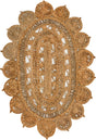 Natural 3' 1 x 5' 1 Braided Jute Oval Rug