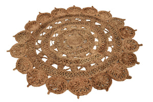Natural 4' 1 x 4' 1 Braided Jute Round Rug