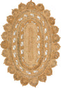Natural 4' 1 x 6' 1 Braided Jute Oval Area Rug 100% Jute Hand Braided Natural Eco-Friendly Boho Style Carpet for Living Rooms Dining Office Space Dorms for Sale at Rug Engine
