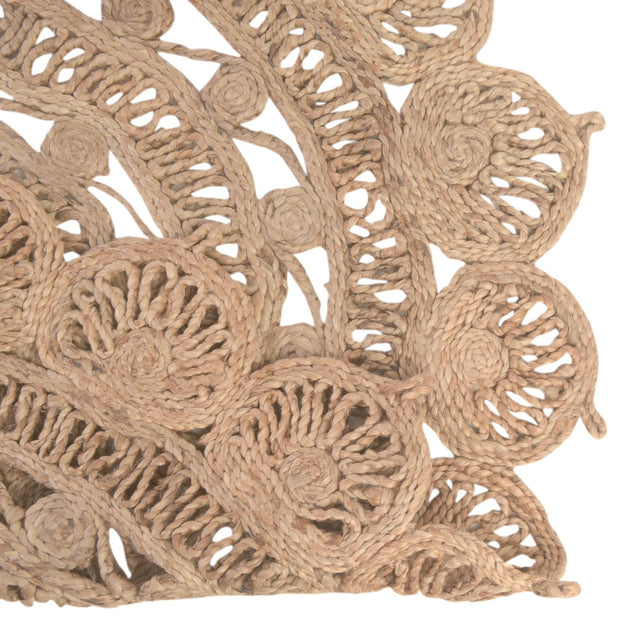 Natural 4' 1 x 4' 1 Braided Jute Round Rug