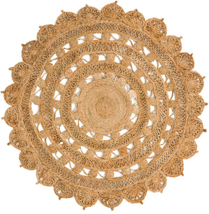 Natural 5' 1 x 5' 1 Braided Jute Round Rug