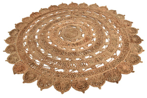 Natural 6' 1 x 6' 1 Braided Jute Round Rug