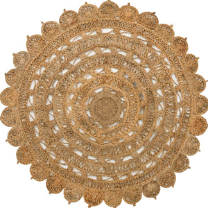Natural 6' 1 x 6' 1 Braided Jute Round Rug