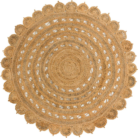 Natural 8' x 8' Braided Jute Round Rug