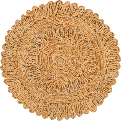 Natural 2' x 2' Braided Jute Round Rug