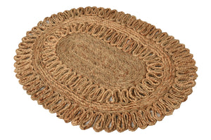 Natural 2' x 3' 1 Braided Jute Oval Rug