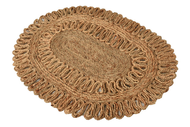 Natural 2' x 3' 1 Braided Jute Oval Rug