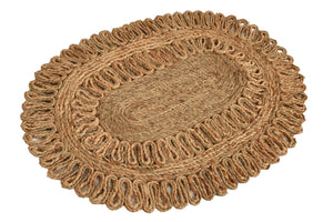 Natural 2' x 3' 1 Braided Jute Oval Rug
