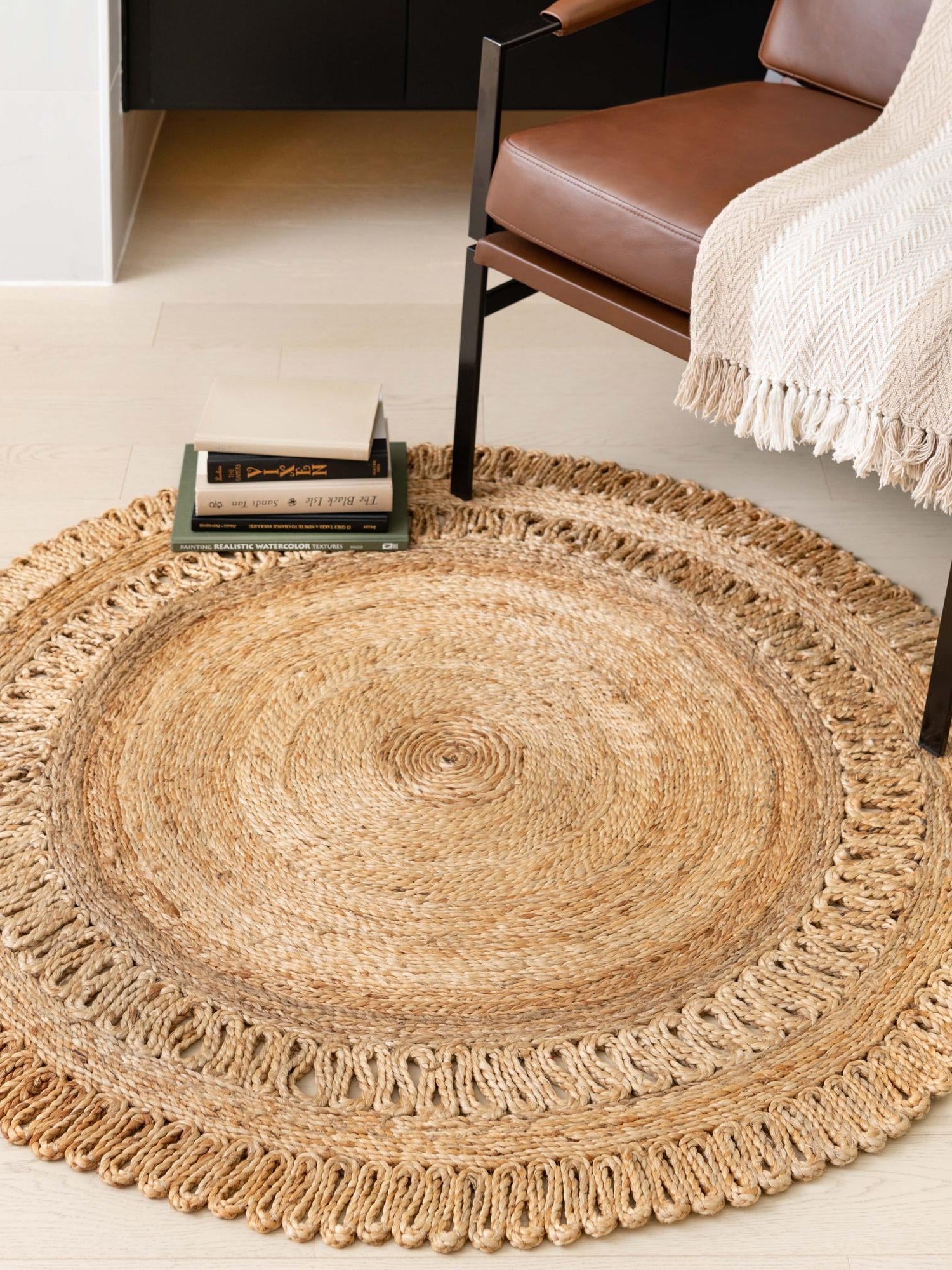 Natural 2' x 2' Braided Jute Round Area Rug 100% Jute Hand Braided Natural Eco-Friendly Boho Style Carpet for Living Rooms Dining Office Space Dorms for Sale at Rug Engine
