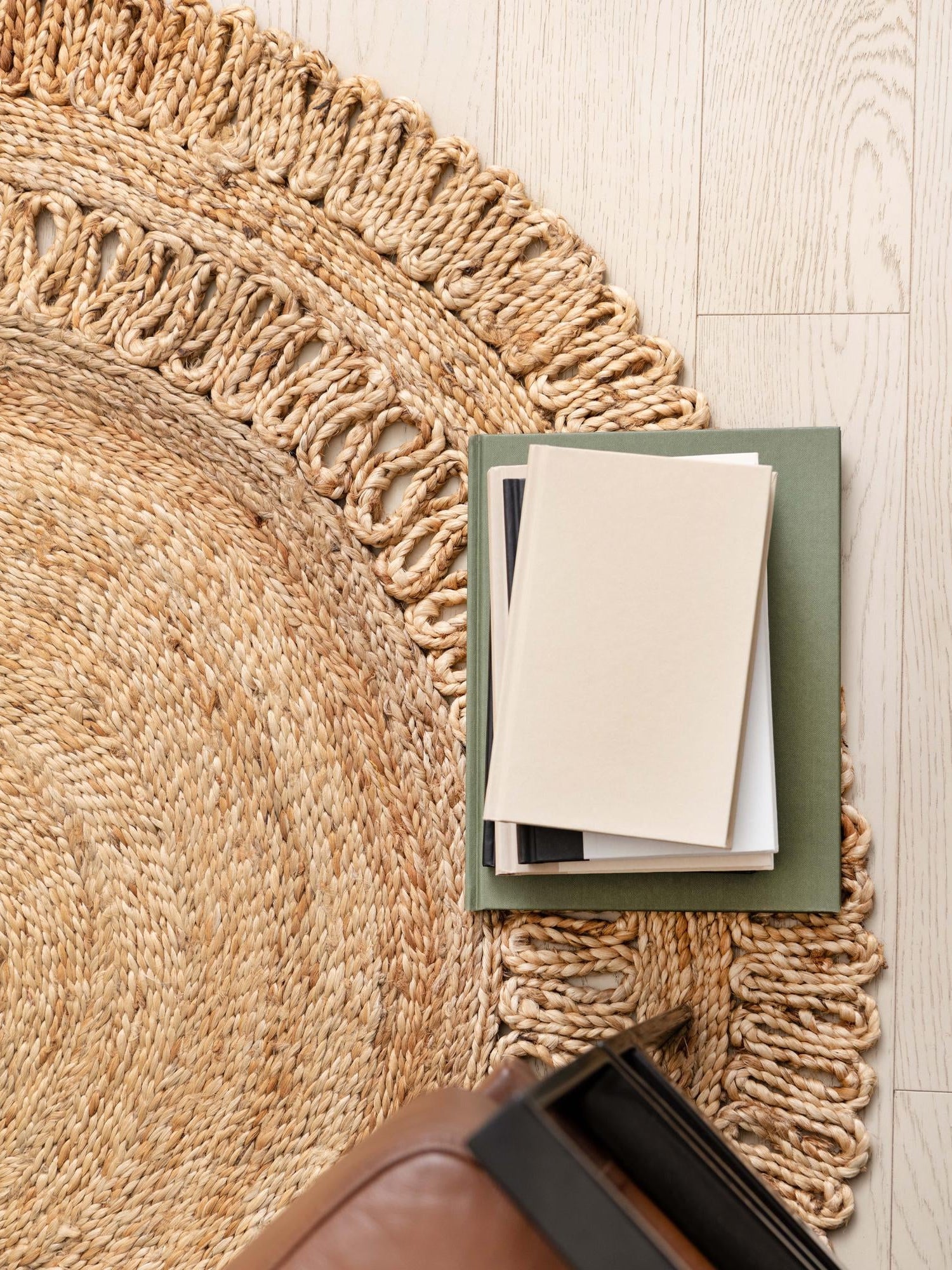 Natural 5' 1 x 5' 1 Braided Jute Round Area Rug 100% Jute Hand Braided Natural Eco-Friendly Boho Style Carpet for Living Rooms Dining Office Space Dorms for Sale at Rug Engine