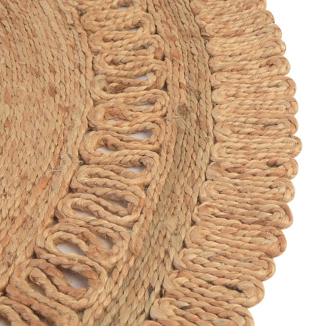 Natural 5' 1 x 5' 1 Braided Jute Round Area Rug 100% Jute Hand Braided Natural Eco-Friendly Boho Style Carpet for Living Rooms Dining Office Space Dorms for Sale at Rug Engine
