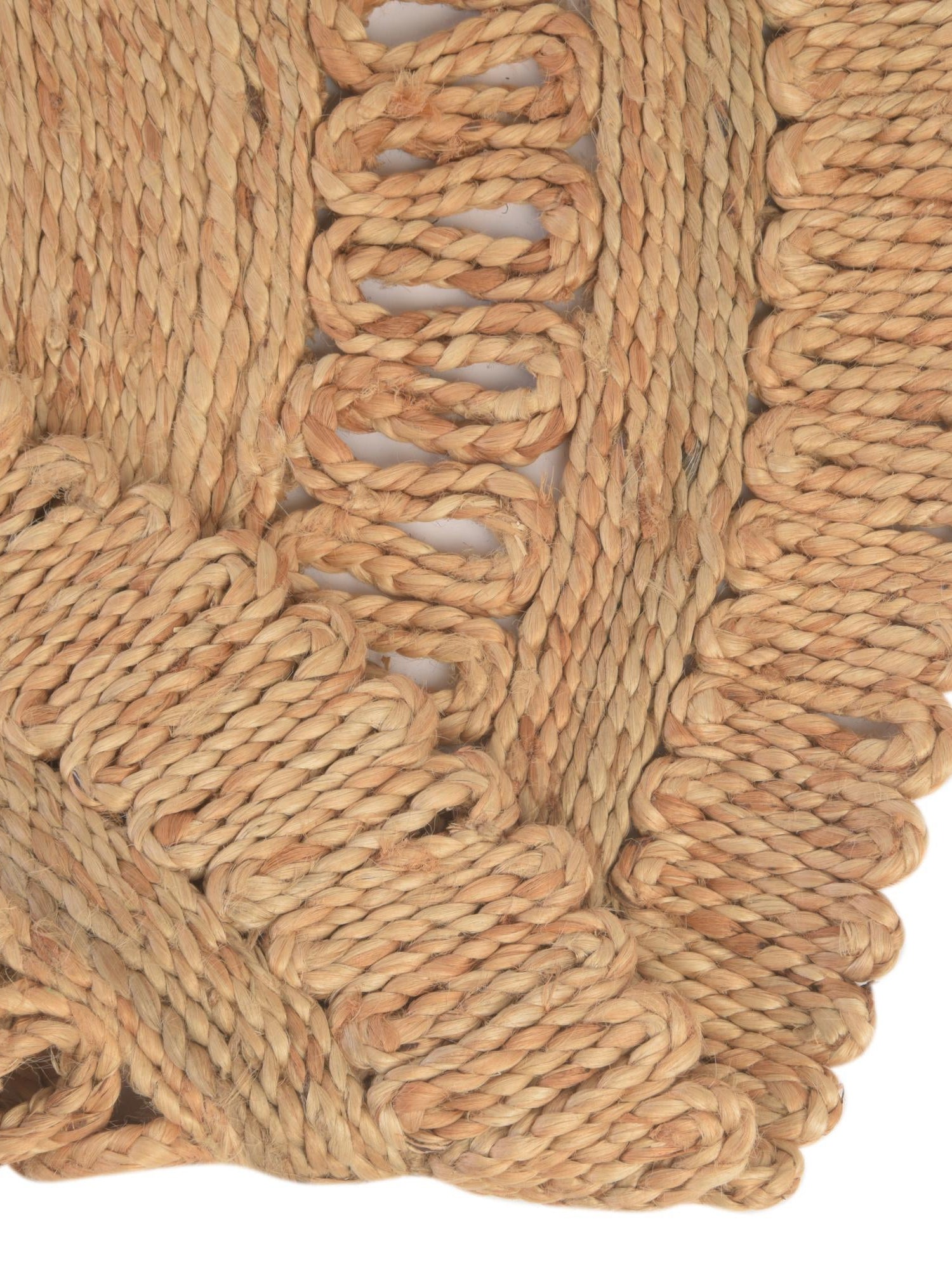 Natural 6' 1 x 6' 1 Braided Jute Round Area Rug 100% Jute Hand Braided Natural Eco-Friendly Boho Style Carpet for Living Rooms Dining Office Space Dorms for Sale at Rug Engine
