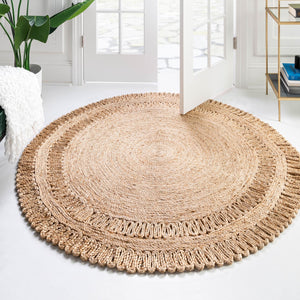 Natural 5' 1 x 5' 1 Braided Jute Round Rug