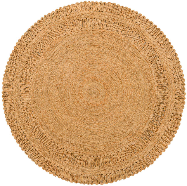 Natural 5' 1 x 5' 1 Braided Jute Round Rug