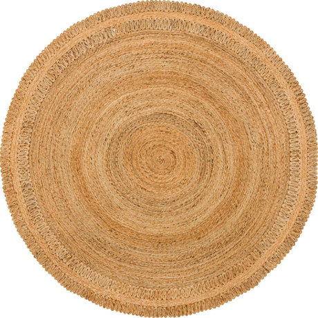 Natural 8' x 8' Braided Jute Round Rug