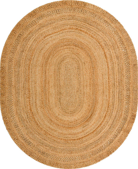 Natural 8' x 10' Braided Jute Oval Rug
