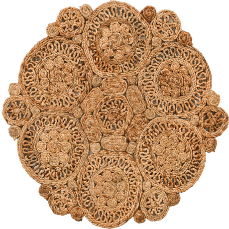 Natural 2' x 2' Braided Jute Round Rug