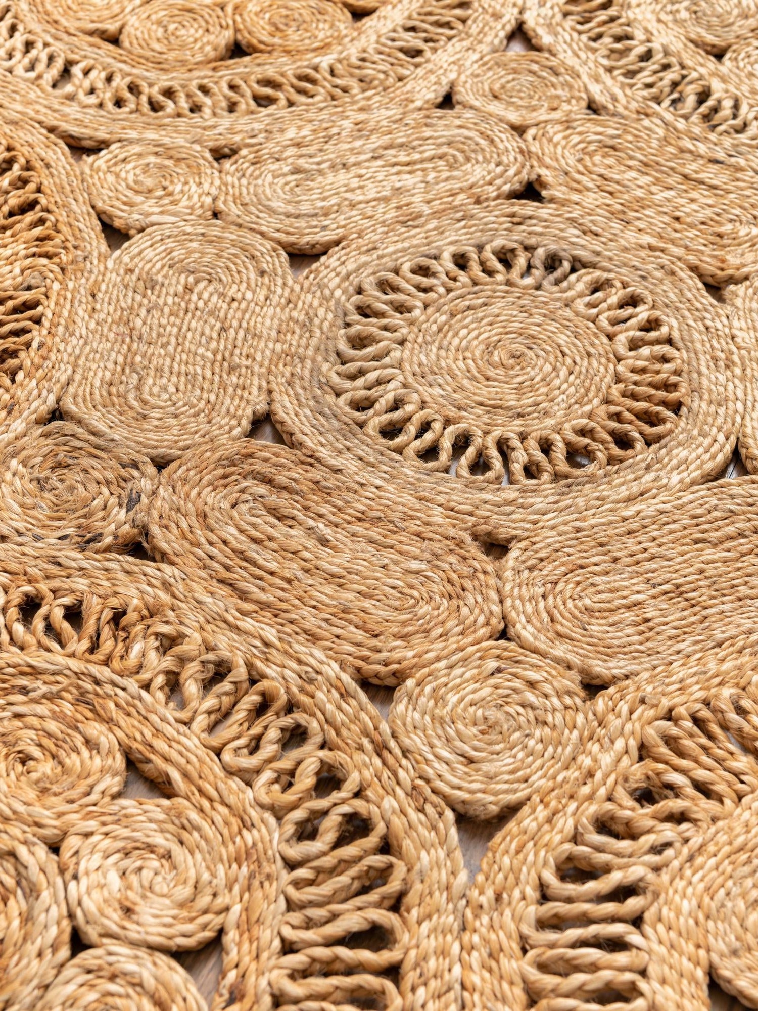 Natural 3' 1 x 3' 1 Braided Jute Round Area Rug 100% Jute Hand Braided Natural Eco-Friendly Boho Style Carpet for Living Rooms Dining Office Space Dorms for Sale at Rug Engine