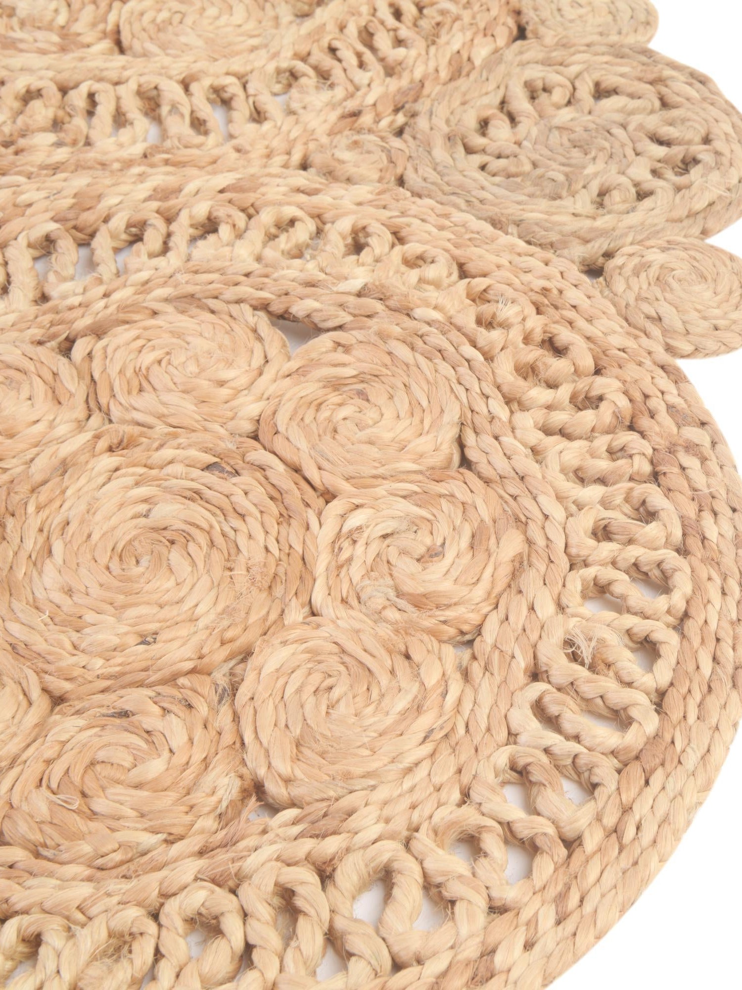 Natural 4' 1 x 4' 1 Braided Jute Round Area Rug 100% Jute Hand Braided Natural Eco-Friendly Boho Style Carpet for Living Rooms Dining Office Space Dorms for Sale at Rug Engine