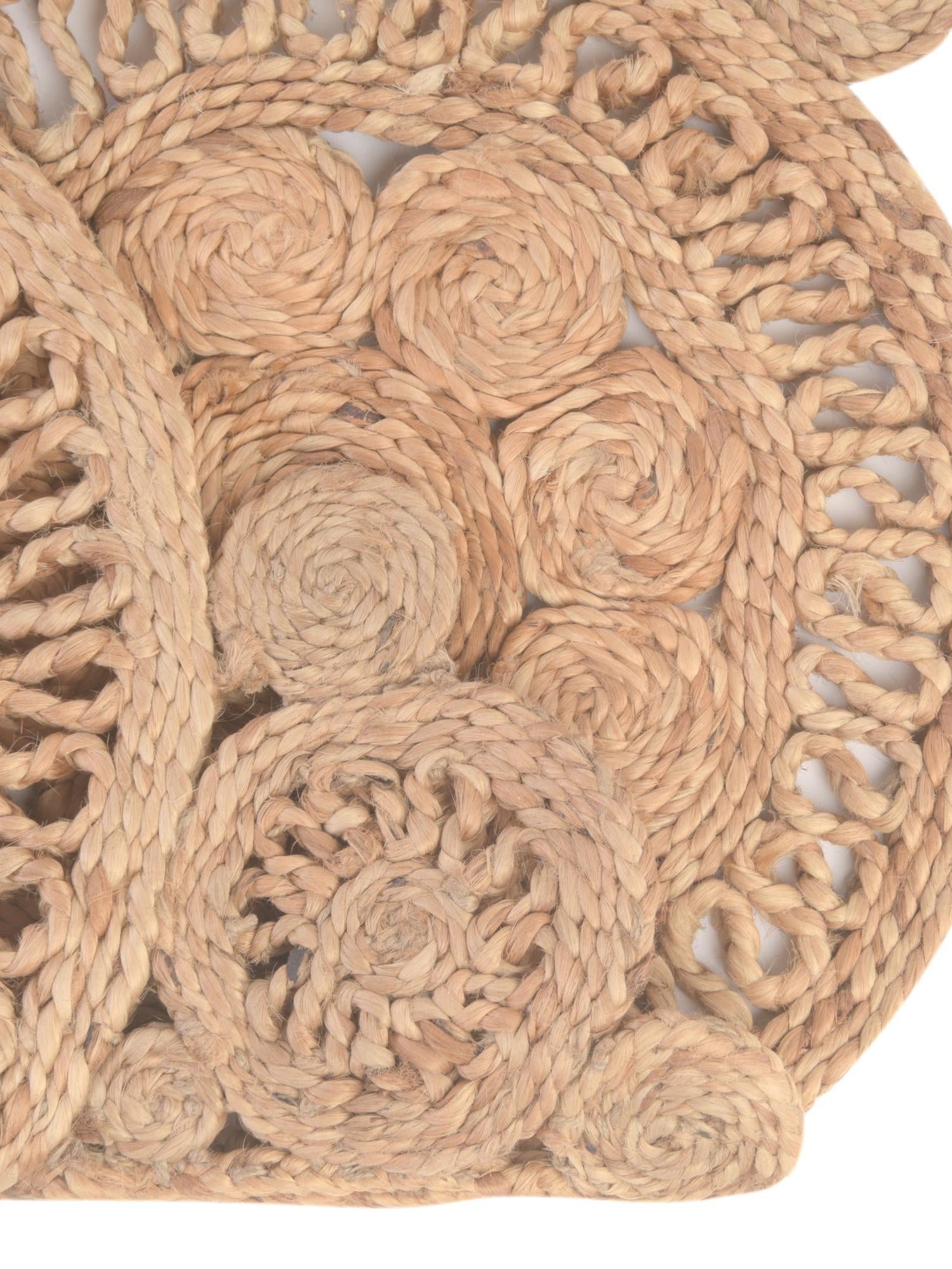 Natural 6' 1 x 6' 1 Braided Jute Round Area Rug 100% Jute Hand Braided Natural Eco-Friendly Boho Style Carpet for Living Rooms Dining Office Space Dorms for Sale at Rug Engine