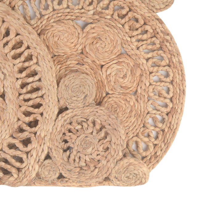 Natural 6' 1 x 6' 1 Braided Jute Round Rug