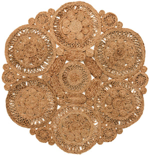Natural 5' 1 x 5' 1 Braided Jute Round Rug