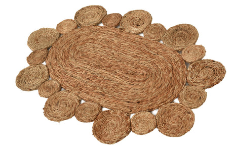 Natural 2' x 3' 1 Braided Jute Oval Area Rug 100% Jute Hand Braided Natural Eco-Friendly Boho Style Carpet for Living Rooms Dining Office Space Dorms for Sale at Rug Engine