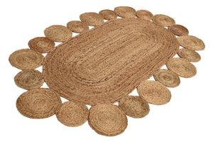 Natural 4' 1 x 6' 1 Braided Jute Oval Rug