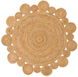 Natural 5' 1 x 5' 1 Braided Jute Round Rug
