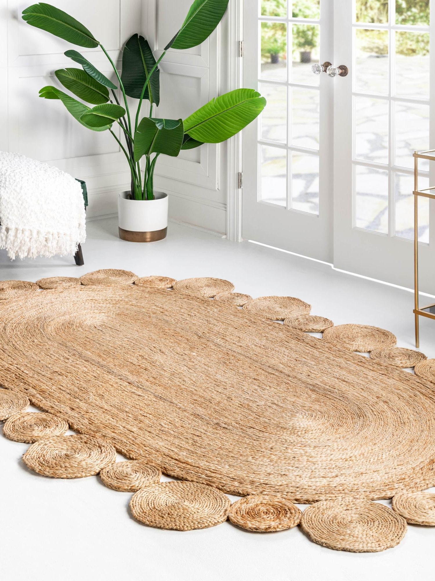 Natural 2' x 3' 1 Braided Jute Oval Area Rug 100% Jute Hand Braided Natural Eco-Friendly Boho Style Carpet for Living Rooms Dining Office Space Dorms for Sale at Rug Engine
