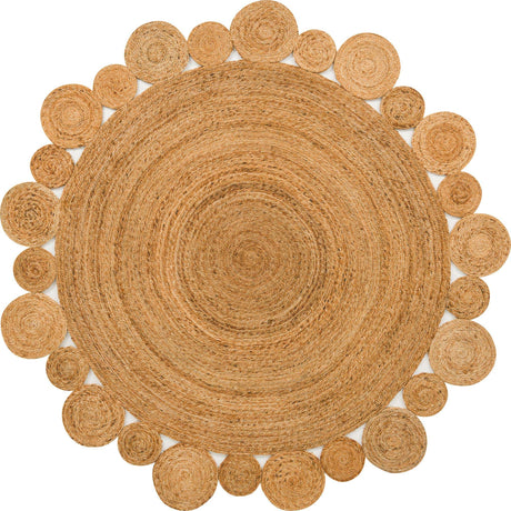Natural 8' x 8' Braided Jute Round Rug
