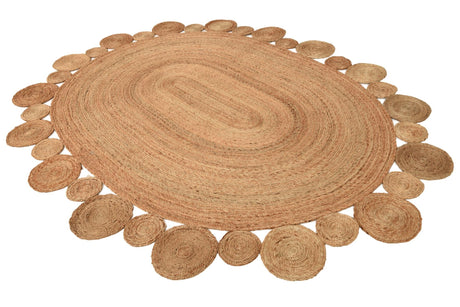 Natural 7' 10 x 10' Braided Jute Oval Area Rug 100% Jute Hand Braided Natural Eco-Friendly Boho Style Carpet for Living Rooms Dining Office Space Dorms for Sale at Rug Engine