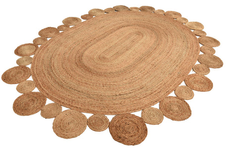 Natural 7' 10 x 10' Braided Jute Oval Area Rug 100% Jute Hand Braided Natural Eco-Friendly Boho Style Carpet for Living Rooms Dining Office Space Dorms for Sale at Rug Engine