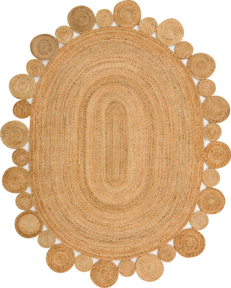 Natural 8' x 10' Braided Jute Oval Rug