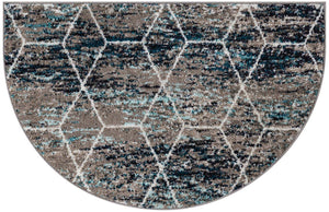 Multicolor 2' 7 x 4' 1 Trellis Frieze Hearth Half-Round Semicircle Area Rug Geometric Modern Unique Stain Resistant Easy Clean Carpet for Living, Dining, Bedrooms, Office for Sale at Rug Engine