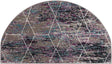Multicolor 3' 1 x 6' 1 Trellis Frieze Hearth Half-Round Semicircle Area Rug Geometric Modern Unique Stain Resistant Easy Clean Carpet for Living, Dining, Bedrooms, Office for Sale at Rug Engine