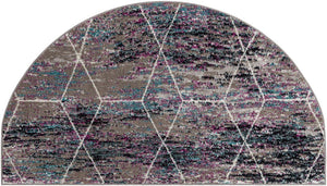 Multicolor 3' 1 x 6' 1 Trellis Frieze Hearth Half-Round Semicircle Area Rug Geometric Modern Unique Stain Resistant Easy Clean Carpet for Living, Dining, Bedrooms, Office for Sale at Rug Engine