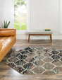 Blue Multicolor 4' 1 x 4' 1 Trellis Frieze Octagon Area Rug Geometric Modern Unique Stain Resistant Easy Clean Carpet for Living, Dining, Bedrooms, Office for Sale at Rug Engine