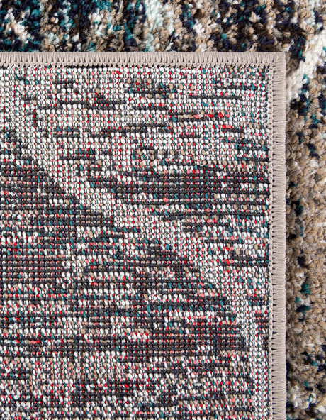 Blue Multicolor 6' 1 x 6' 1 Trellis Frieze Octagon Area Rug Geometric Modern Unique Stain Resistant Easy Clean Carpet for Living, Dining, Bedrooms, Office for Sale at Rug Engine