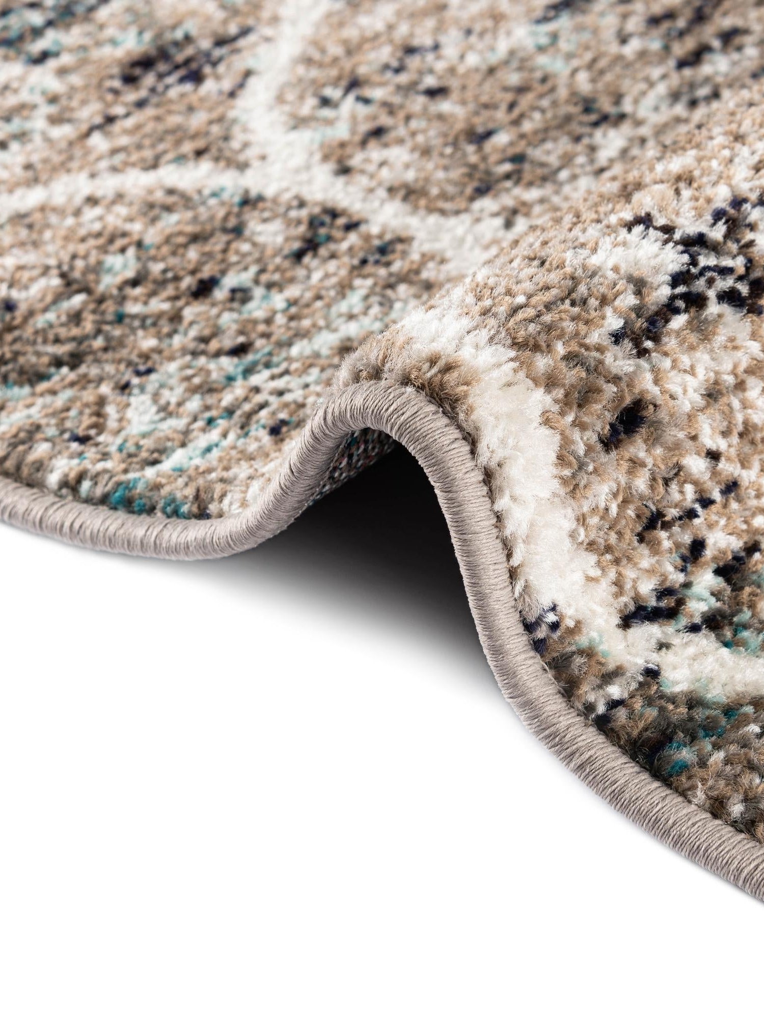 Blue Multicolor 7' 1 x 7' 1 Trellis Frieze Octagon Area Rug Geometric Modern Unique Stain Resistant Easy Clean Carpet for Living, Dining, Bedrooms, Office for Sale at Rug Engine