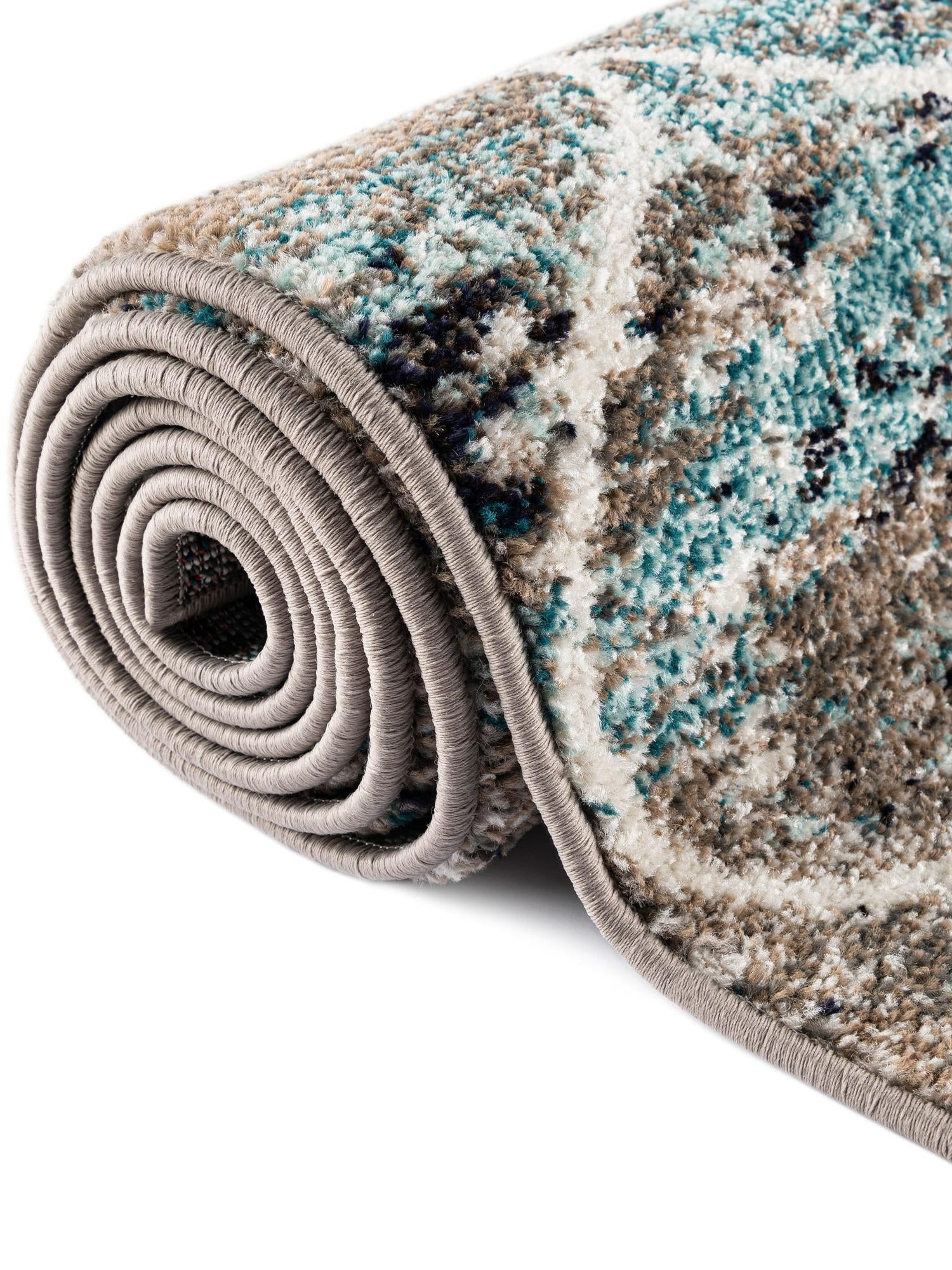 Blue Multicolor 6' 1 x 6' 1 Trellis Frieze Octagon Area Rug Geometric Modern Unique Stain Resistant Easy Clean Carpet for Living, Dining, Bedrooms, Office for Sale at Rug Engine