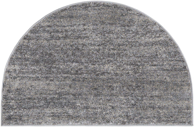 Gray 3' 1 x 6' 1 Del Mar Hearth Half-Round Semicircle Area Rug 100% Polypropylene Easy Clean Stain Resistant Vivid Modern Carpet Mat for Home Decor Interior Designing for Sale at Rug Engine