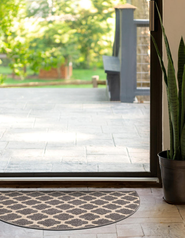 Dark Gray 2' 2 x 3' 7 Trellis Hearth Area Rug