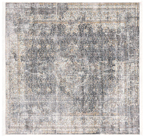 Fume Gray 5' 5 x 5' 5 Baracoa Square Area Rug 100% Polypropylene Distressed Vintage Living Dining Room Office Traditional Carpet for Sale at Rug Engine