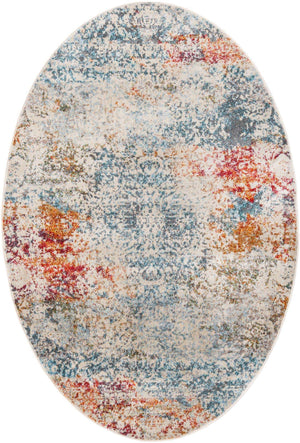 Cream 4' 3 x 6' 1 Baracoa Oval Area Rug 100% Polypropylene Distressed Vintage Living Dining Room Office Traditional Carpet for Sale at Rug Engine