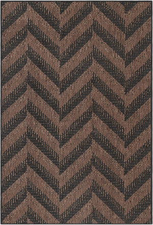 Brown 4' 1 x 6' 1 Outdoor Modern Rectangle Area Rug Weather Resistant for Patio, Deck, Terrace, Balcony, Porch 100% Polypropylene Modern Outside Carpet for Sale at Rug Engine