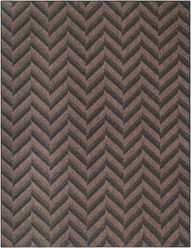 Brown 9' x 12' Outdoor Modern Rectangle Area Rug Weather Resistant for Patio, Deck, Terrace, Balcony, Porch 100% Polypropylene Modern Outside Carpet for Sale at Rug Engine