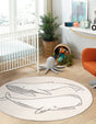 Gray 8' x 8' Whimsy Kids Round Rug