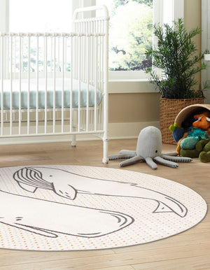 Gray 8' x 8' Whimsy Kids Round Rug