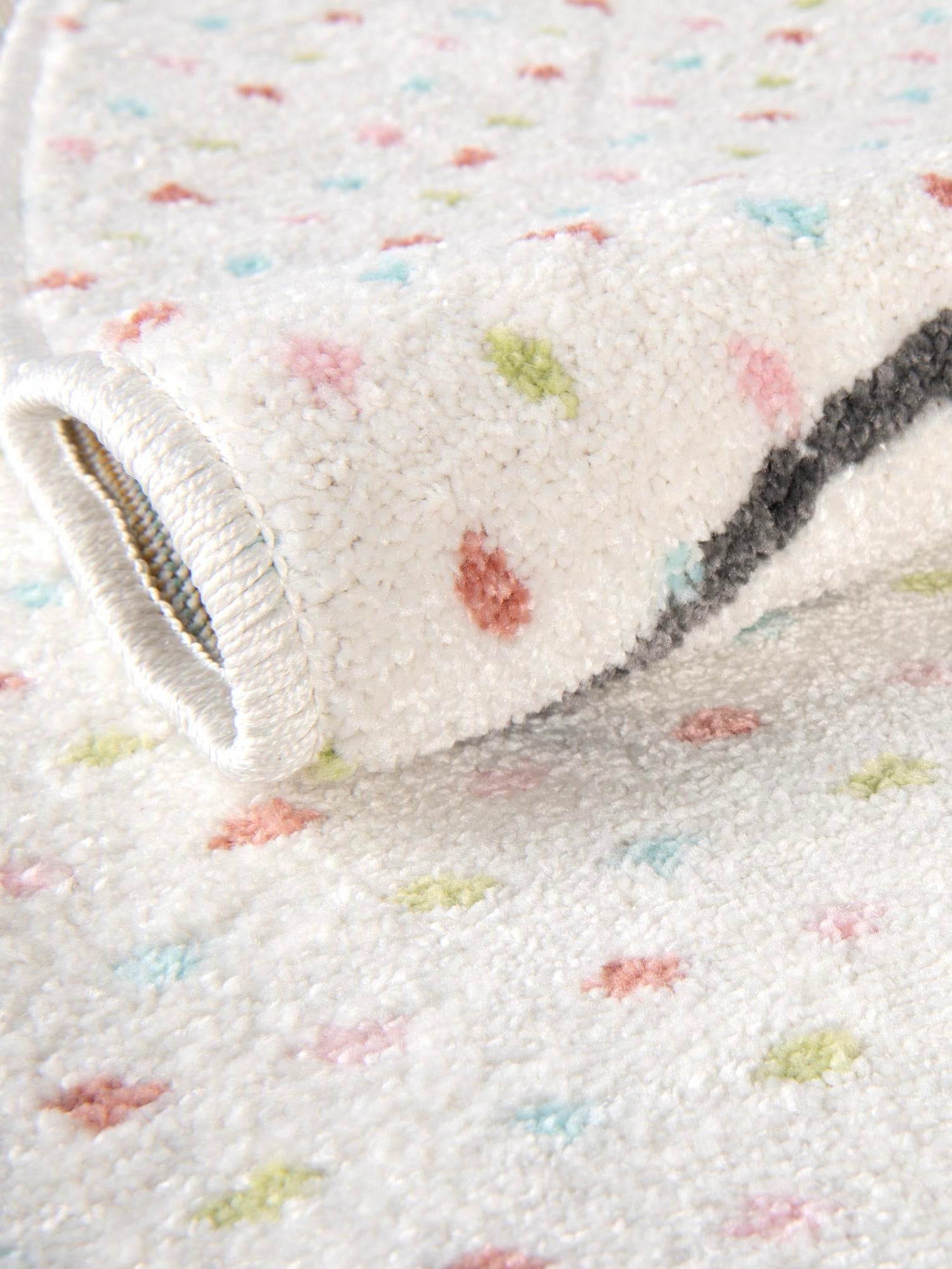 Gray 3' 3 x 3' 3 Whimsy Kids Round Area Rug for Baby Nursery, Toddler Playroom, Bedrooms